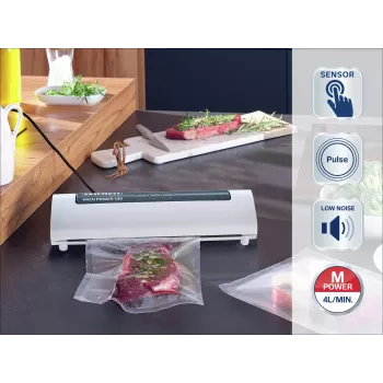 LEIFHEIT Vacu Power 100 vakuuminis maisto pakavimo aparatas, baltas/sidabrinis