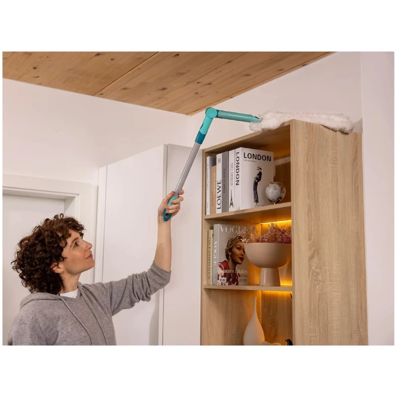 LEIFHEIT Superduster XL Pro Reach rinkinys – 56 cm elektrostatinė dulkių šluostė su 43 cm rankena