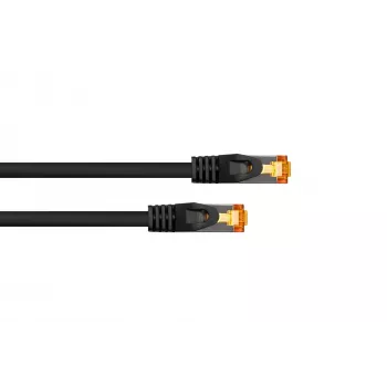 Kabelmeister RJ45 tinklo kabelis Cat.7, itin lankstus TPE apvalkalas, be halogenų, juodas, 0,5 m