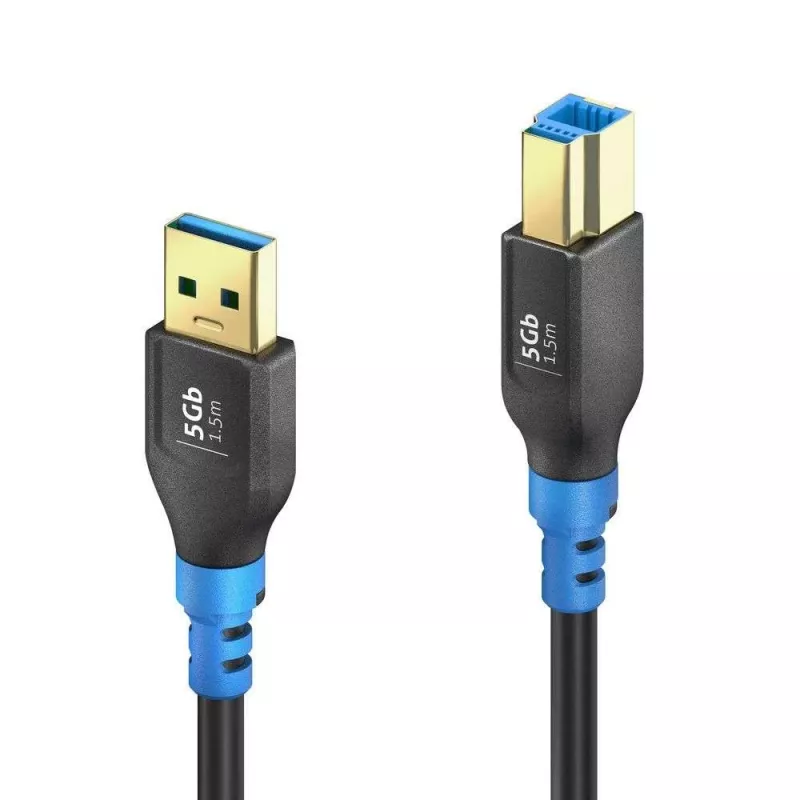 PureLink FlexInstall USB-A į USB-B kabelis USB 3.0 5Gbps 1,50m juodas