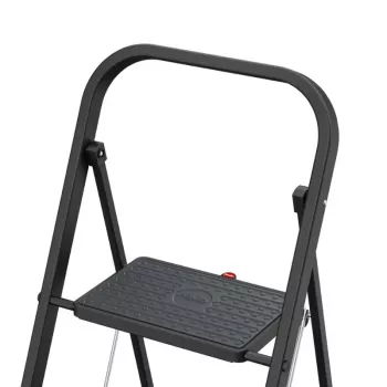 HAILO K44 StandardLine sulankstoma laiptelė su 3 pakopomis, apsaugine rankena, juoda, 150 kg