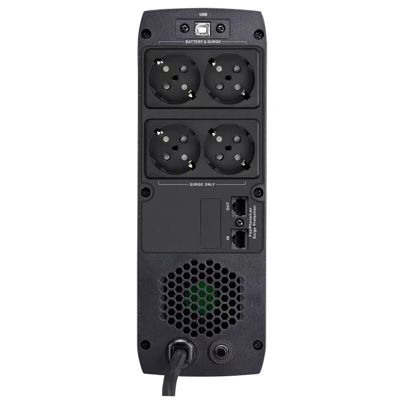 FSP ST 850 bokštinis 850VA 510W linijinis-interaktyvus UPS su RJ45 apsauga ir 4 Schuko lizdais