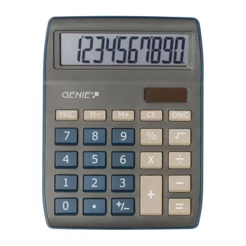 Genie 840 DB stalinis skaičiuotuvas su pakreipiamu ekranu, 10 skaitmenų, mėlynas/pilkas, AC ir baterija