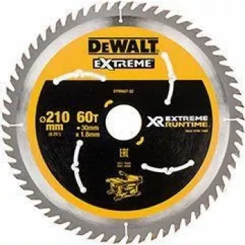 DEWALT Xtreme Runtime 210 mm x 30 mm 60T diskinis pjūklo geležtė