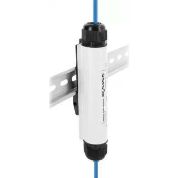Delock Tinklo apsaugos nuo viršįtampių modulis RJ45 Outdoor IP67 DIN Rail Mount