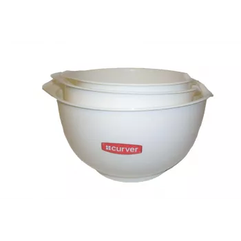 CURVER Smart Fresh 3 dalių maišymo indų rinkinys, baltas, 1.5L, 2.5L, 4L, įdedami vienas į kitą