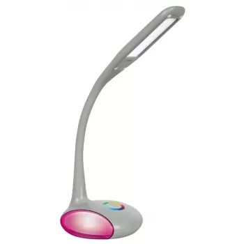 Activejet VENUS RGB pilkos spalvos LED stalinė lempa su kintančios spalvos pagrindu ir USB įkrovimu