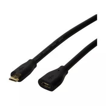 LogiLink CU0121 USB 2.0 Micro-B prailginimo kabelis, 1 m, juodas
