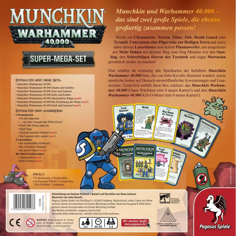 Pegasus Munchkin Warhammer 40K Super Mega Set kortų žaidimas
