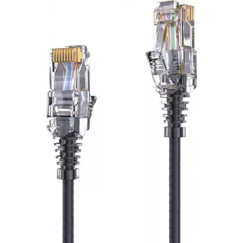 PureLink AVIT Media Series Slim Cat.6a S/FTP tinklo kabelis, 0,5 m, juodas