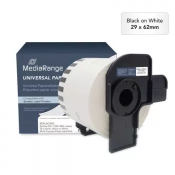 MediaRange DK-11209 suderinamos tiesioginės terminės etiketės 29x62mm 800 vnt. baltos
