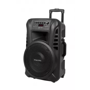 KRUGER & MATZ KM1712 40W aktyvioji garso kolonėlė su 2 UHF belaidžiais mikrofonais, Bluetooth, USB, SD, FM radiju