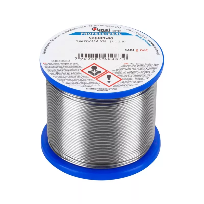 CYNEL Cyna 3mm/500g Sn60Pb40 lydmetalis su kanifolijos šerdimi