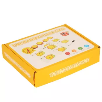 LEAN TOYS mokomasis laikrodžių rinkinys su sausai trinamuoju markeriu ir užduočių kortelėmis