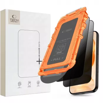 TECH-PROTECT Quick Set Spy+ privatumo grūdintas stiklas ekrano apsaugai 2 vnt. iPhone 18 Pro Max