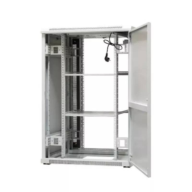 EMITERNET EmiterNet Top 24U laisvai stovintis serverių stelažas, 800x800x1180 mm, stiklinėmis priekinėmis durelėmis, juodas EM/SH05D-8824