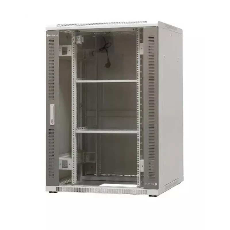 EMITERNET EmiterNet Top 24U laisvai stovintis serverių stelažas, 800x800x1180 mm, stiklinėmis priekinėmis durelėmis, juodas EM/SH05D-8824