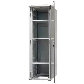 EMITER EmiterNet Top 42U laisvai stovintis serverių spintos korpusas, 600x1000x1980 mm, stiklinėmis priekinėmis durelėmis, juodas EM/SH05D-6042