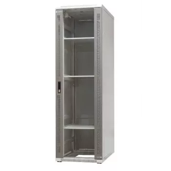 EMITER EmiterNet Top 42U laisvai stovintis serverių spintos korpusas, 600x1000x1980 mm, stiklinėmis priekinėmis durelėmis, juodas EM/SH05D-6042