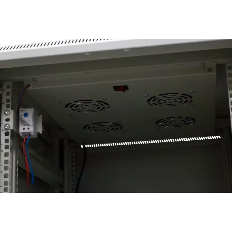 EMITER EmiterNet Top 42U laisvai stovintis serverių spintos korpusas, 600x1000x1980 mm, stiklinėmis priekinėmis durelėmis, juodas EM/SH05D-6042