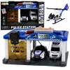 LEAN TOYS Policijos nuovados garažas su 2 automobiliais, sraigtasparniu, racija, šviesomis ir garsais | 31588