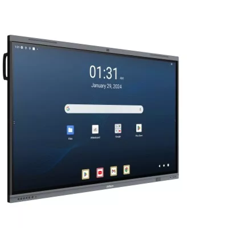 Dahua DHI-LPH65-MC480-U 65 colių 4K interaktyvus jutiklinis ekranas su Android 13, EDLA sertifikatu, 40 taškų IR jutikliu, 48MP kamera, 8 masyvų mikrofonu, Wi-Fi 6, 8GB RAM, 128GB talpa