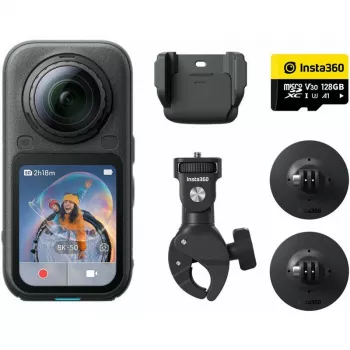 Insta360 X6 360 laipsnių veiksmo kamera su motociklo komplektu, 8K, juoda