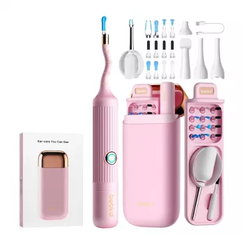 BEBIRD EarSight Plus Pink 5MP Wi-Fi otoskopas su 6 ašių giroskopu, IP67 lęšiu, USB-C