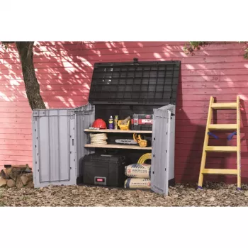 Keter Store It Out Midi Prime lauko sandėliukas, pilkas-juodas, 132x71,5x113,5 cm