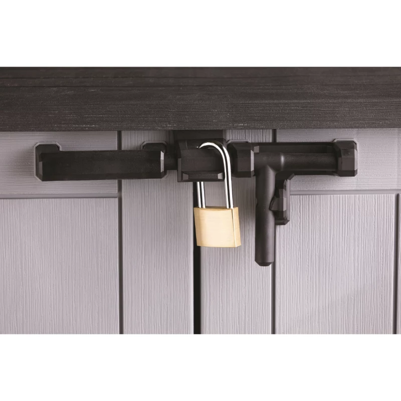 Keter Store It Out Midi Prime lauko sandėliukas, pilkas-juodas, 132x71,5x113,5 cm