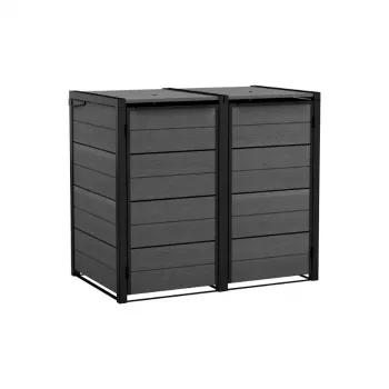 KETER atliekų konteinerių dėžė 2x240L laikymo spinta Hide Away pilka