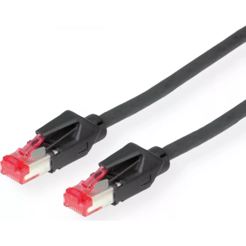 Dätwyler 21.05.0005 Cat 6 S/FTP tinklo kabelis, RJ-45 male to RJ-45 male, 0,5 m, juodas, LSZH, 10 Gbps