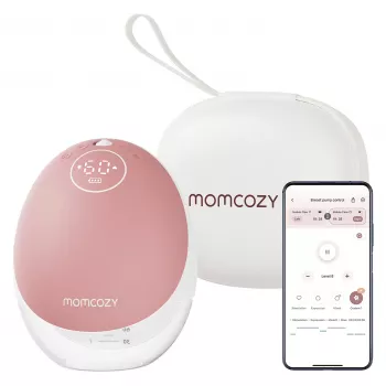 Momcozy M9 laisvų rankų elektrinis pieno siurblys - raudonas