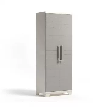 KETER Linear Wood aukšta spinta 68x39x173cm šviesiai smėlio/šviesiai pilka