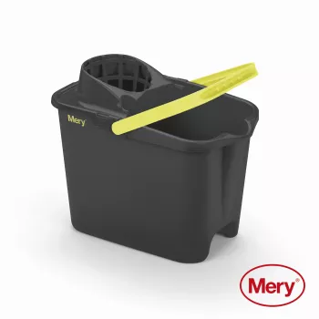 MERY Bucket 14L su mygtuku, pilkas