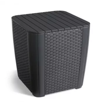 KETER sodo staliukas / daiktadėžė Luzon Flat Wicker, pilka