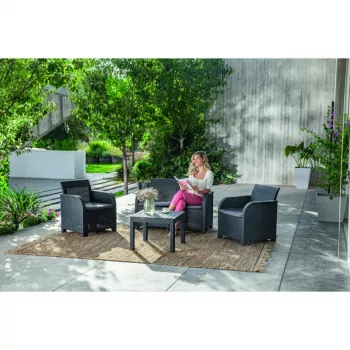 KETER Rosalie sodų baldų rinkinys su staliuku Classic grey