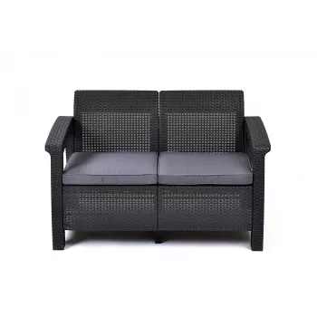 KETER Corfu Love Seat dvivietė sodo sofa, pilka