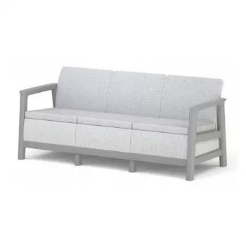 KETER sodo sofa trivietė Scandi Linea 3 vietų sofa šviesiai pilka/tamsiai plieno pilka