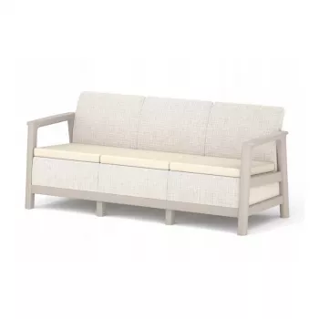 KETER Sodo sofa trivietė Scandi Linea 3 vietų sofa pebble gray/light beige