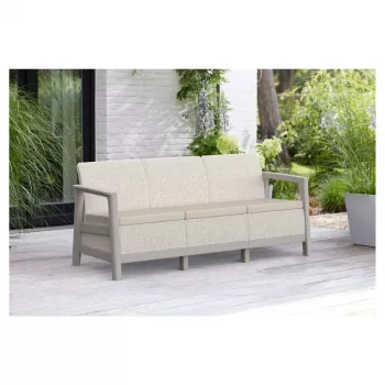 KETER Sodo sofa trivietė Scandi Linea 3 vietų sofa pebble gray/light beige