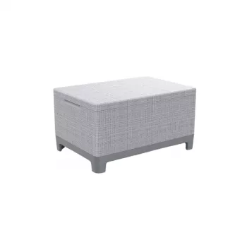 KETER Sodo stalas / daiktadėžė Scandi Storage Table šviesiai pilka / tamsiai plieno pilka