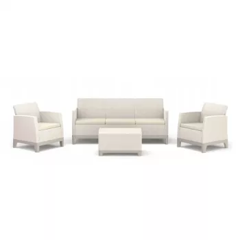 KETER Scandi Forma 3 vietų sodo baldų rinkinys pebble grey/light beige