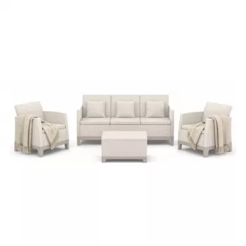 KETER Scandi Forma 3 vietų sodo baldų rinkinys pebble grey/light beige