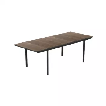 KETER Deco Porto Nova Extendable sodo stalas 160-240 cm, riešuto/ juodas
