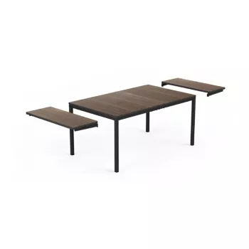KETER Deco Porto Nova Extendable sodo stalas 160-240 cm, riešuto/ juodas