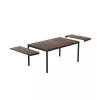 KETER Deco Porto Nova prailginamas sodo stalas 200-280 cm, juodas/riešuto spalvos