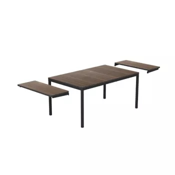 KETER Deco Porto Nova prailginamas sodo stalas 200-280 cm, juodas/riešuto spalvos