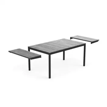 KETER sodo stalas ištraukiamas Deco Porto Nova Extendable 160-240 cm pilkas/juodas