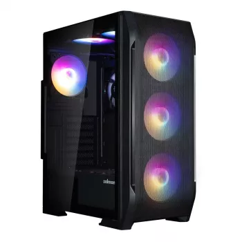 Zalman N7 PLUS V2 ATX vidutinio bokšto kompiuterio korpusas, 7 x 120mm ARGB ventiliatoriai, grūdintas stiklas, juodas